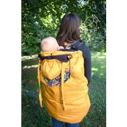   Mustár-Erdei állatos 3 az 1-ben hordozótakaró / szürke polárbéléssel