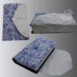 Kék virágos, patentos - bibliaborító kis Károli bibliára