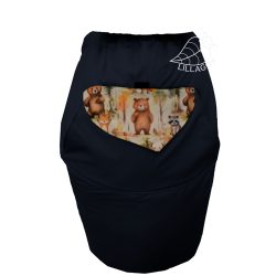   Fekete - Erdei Állatos 3 az 1-ben hordozótakaró / szürke polárbéléssel