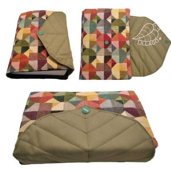 Geometriai mintás - patentos - bibliaborító kis Károli bibliára