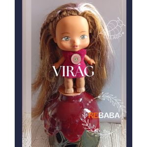 Virág - kézzel festett arcú, bucifejű rebaba