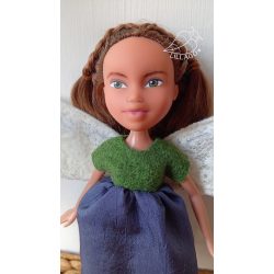   Bella, 24 cm magas, kézzel festett arcú Tündér / Angyal Rebaba