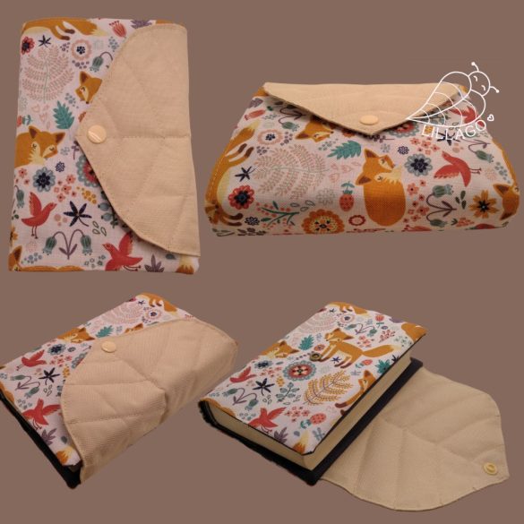 Rókás - virágos, patentos - bibliaborító kis Károli bibliára